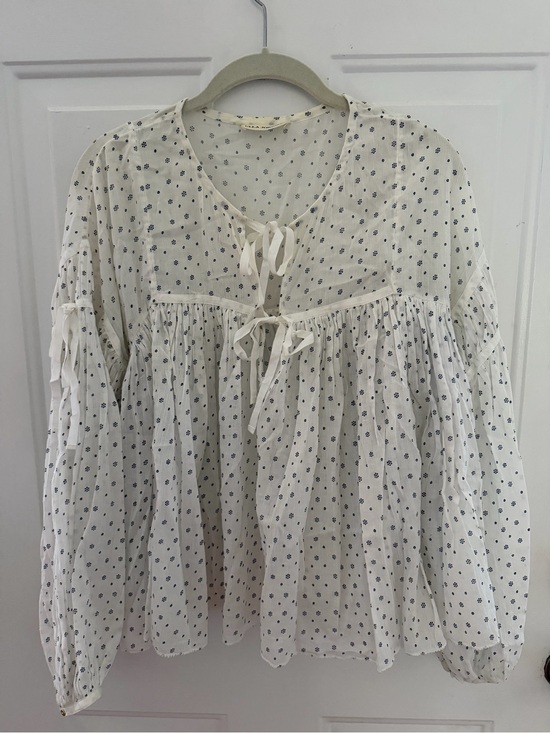 Ulla Johnson Tops - ULLA Johnson Womens Cream Floral Peasant Blouse